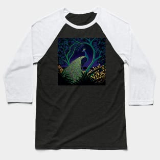 Beautiful Peacock in a Glowing Tree Baseball T-Shirt